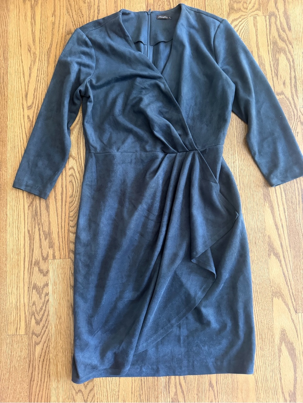 J. McLaughlin dusky grey Long-Sleeve Faux-Wrap Sheath Dress